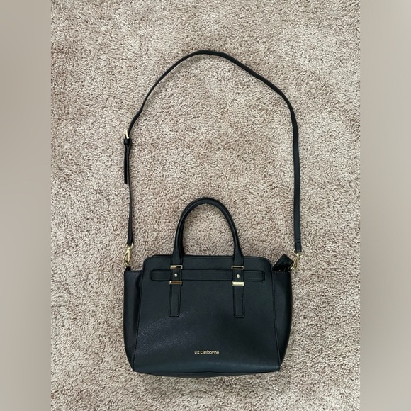 Liz Claiborne Black Handbag with Shoulder Strap and Handles - Picture 3 of 8